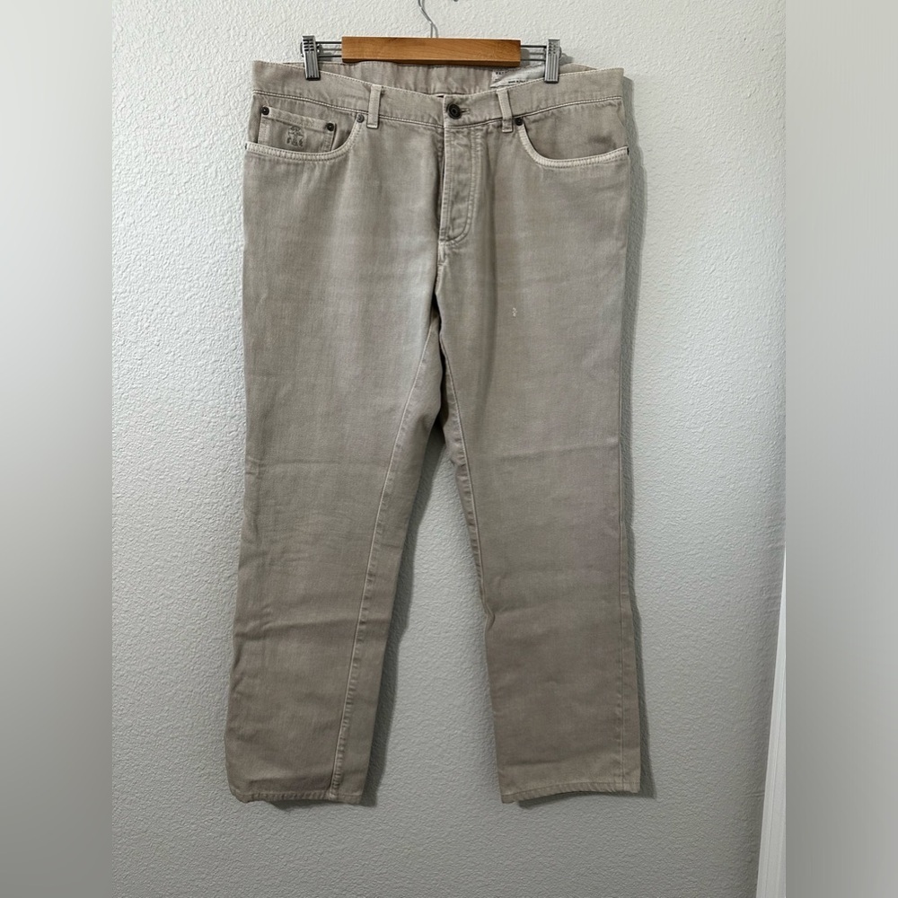 Authentic Brunello Cucinelli Men’s 5 pkt. jean Sand/Stone IT54 US38